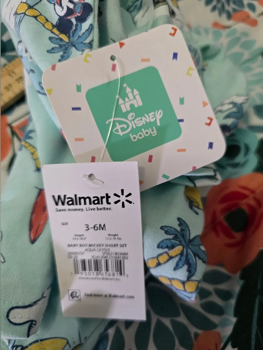 NWT Disney Mickey Mouse Surf Pajama Set Boys 3-6 Months